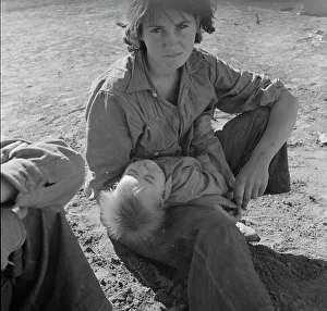 Young Oklahoma mother, age eighteen... CA, Imperial Valley, 1937. Creator: Dorothea Lange