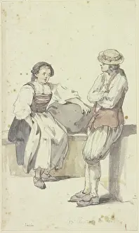 Locals Prints: Young peasant couple in Zurich