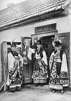 Open Door Prints: Young priests in costume in rural Hungary, 1926. Artist: AW Cutler