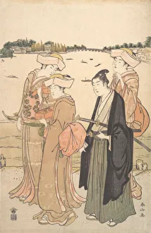 Katsukawa Shunzan Prints: A Young Samurai and Three Women, ca. 1789. Creator: Katsukawa Shunzan