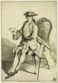 Menswear Gallery: Young Seigneur Seated, 1745. Creator: Hubert Francois Gravelot