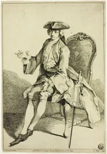 Hubert Fran And Xe7 Prints: Young Seigneur Seated, 1745. Creator: Hubert Francois Gravelot