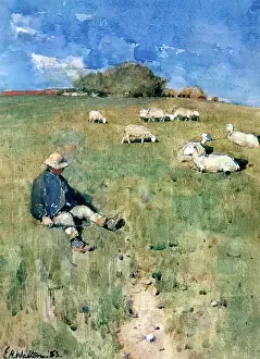Glasgow Boys Prints: The Young Shepherd, 1883. Creator: Edward Arthur Walton