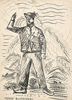 Salutation Prints: Young Slovakian, 1940 onwards. Creator: Arnold Peter Weisz-Kubincan