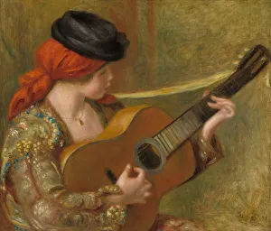 Pierre Auguste Prints: Young Spanish Woman with a Guitar, 1898. Creator: Pierre-Auguste Renoir
