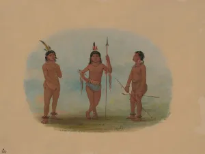 Uruguayan Prints: Three Young Tobos Men, 1854 / 1869. Creator: George Catlin