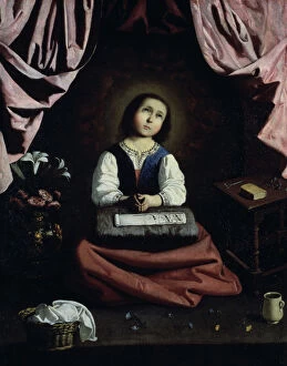 Images Dated 30th September 2005: The Young Virgin, c1632-33. Artist: Francisco de Zurbaran