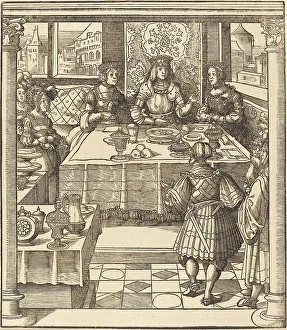 Kaiser Maximilian I Prints: The Young White King between the Queen and Princess of the Feuereisen