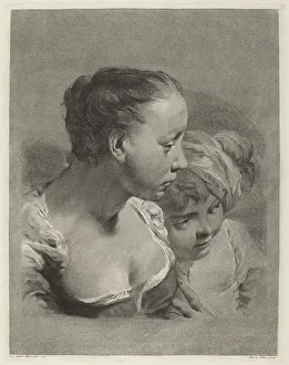 Giambattista Piazetta Prints: Young Woman and a Boy Facing Right. Creator: Marco Alvise Pitteri