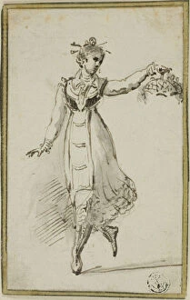 Pen And Ink Drawing Collection: Young Woman Dancing, n.d. Creator: Unknown