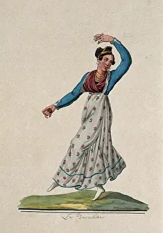 A young woman dancing the tarantella. Creator: Unknown