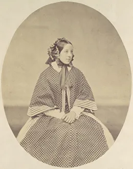 Antoine Franz Gallery: [Young Woman in Dotted Dress], 1850s-60s. Creator: Franz Antoine