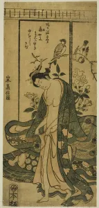 Toilette Collection: Young Woman Dressing, c. 1745 / 58. Creator: Yamamoto Yoshinobu