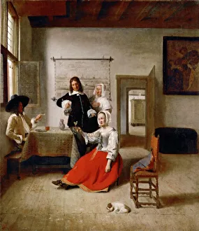 Mus E Du Louvre Prints: Young Woman Drinking, 1658