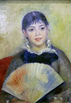 Young Woman with a Fan, 1880. Artist: Pierre-Auguste Renoir