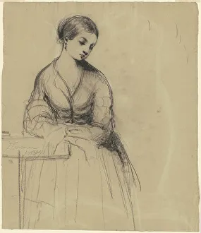 Cheney Seth Wells Prints: Young Woman, Florence [recto], 1839. Creator: Seth Wells Cheney