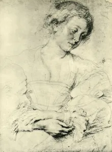 Rubens Prints: Young Woman with Folded Hands, 1629-1630, (1943). Creator: Peter Paul Rubens