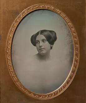 Albert Sands Southworth Collection: Young Woman with Hair Styled in Two Buns, 1850s. Creators: Josiah Johnson Hawes