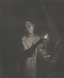 Young Woman Holding a Candle in a Bedchamber, 1690-1715. 1690-1715