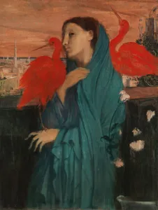 Ibis Prints: Young Woman with Ibis, 1860-62. Creator: Edgar Degas