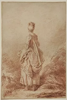 Young Woman Looking Back. Artist: Fragonard, Jean Honore (1732-1806)
