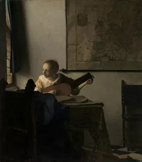 Light Gallery: Young Woman with a Lute, ca. 1662-63. Creator: Jan Vermeer