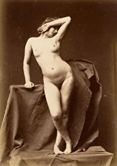 Model Gallery: [Young Woman, Nude, From the Front with Hand Over Face], 1860s. Creator: Unknown
