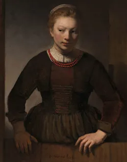Young Woman at an Open Half-Door, 1645. Creators: Rembrandt Harmensz van Rijn