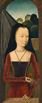 Betrothal Gallery: Young Woman with a Pink, ca. 1485-90. Creator: Hans Memling