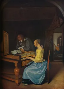 Jan Havickszoon Steen Prints: A Young Woman playing a Harpsichord to a Young Man, 1659. Artist: Jan Steen