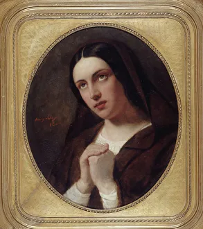 Young woman praying, 1860. Creator: Henry Scheffer