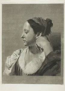 Giambattista Piazetta Prints: A Young Woman in Profile, 1750/59. Creator: Giovanni Marco Pitteri