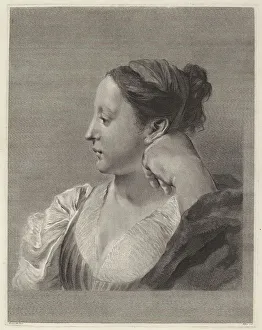 Giambattista Piazetta Prints: Young Woman in Profile. Creator: Marco Alvise Pitteri