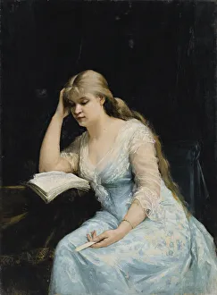 Young Woman Reading. Artist: Bashkirtseva, Maria Konstantinovna (1860-1884) Young Woman Reading. Artist: Bashkirtseva, Maria Konstantinovna (1860-1884)