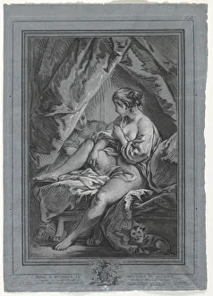 Young Woman Seated on a Bed, 1764-1767. Creator: Louis-Marin Bonnet (French, 1736-1793) Young Woman Seated on a Bed, 1764-1767. Creator: Louis-Marin Bonnet (French, 1736-1793)