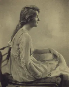 Ponytail Prints: Young woman seated, looking right, 1918. Creator: Unknown