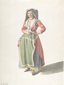 Campania Gallery: Young Woman Standing in Traditional Neapolitan Dress, ca. 1775-1821