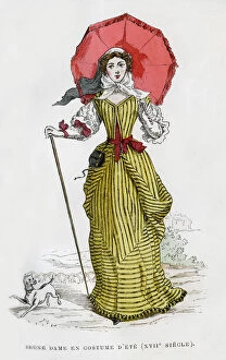Images Dated 28th May 2009: Young woman in summer fashion, 17th century (1882-1884)
