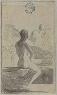 De 1746 1828 Collection: Young woman at the Well (Susanna and the Elders?) from the Madrid Album, 1795