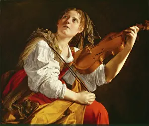 Young Woman with a Violin (Saint Cecilia), c1612. Creator: Orazio Gentileschi