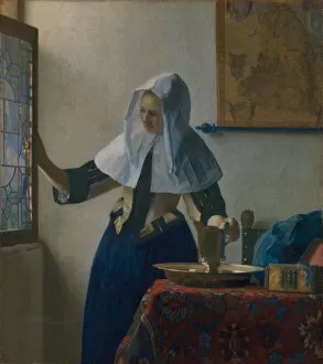 Household Gallery: Young Woman with a Water Pitcher, ca. 1662. Creator: Jan Vermeer