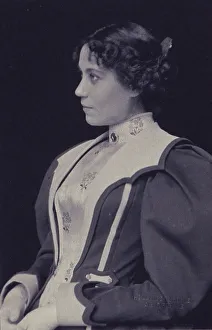 Platinum Prints 1900 Gmgpc Prints: Young woman wearing high collared blouse and mutton-sleeved jacket