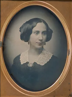 Daguerreotype Prints: Young Woman Wearing Lace Collar and Brooch, 1850s. Creator