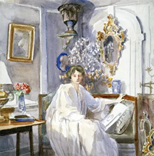Anna Lea Prints: Young Woman in White, c1864-1930. Artist: Anna Lea Merritt