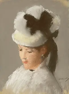 Young woman in a white hat, 1882. Creator: Manet, Edouard (1832-1883)