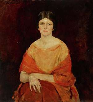 Charles Hawthorne Prints: Young Woman in Yellow, about 1922. Creator: Charles Webster Hawthorne