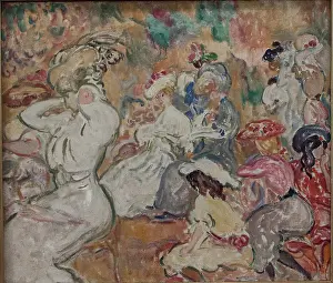 Sitting On Ground Prints: Young Women in the Garden, 1898. Creator: Louis Valtat