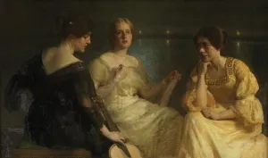 Key Pattern Prints: Young women. From left: Karen Bramsen; the artist's wife Esther