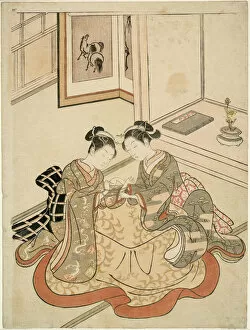 Suzuki Harunobu Collection: Young Women Playing Cats Cradle, c. 1767 / 68. Creator: Suzuki Harunobu