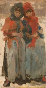 Isaac Lazerus Israels Prints: Two Young Women in the Snow, c.1890-c.1894. Creator: Isaac Lazerus Israels